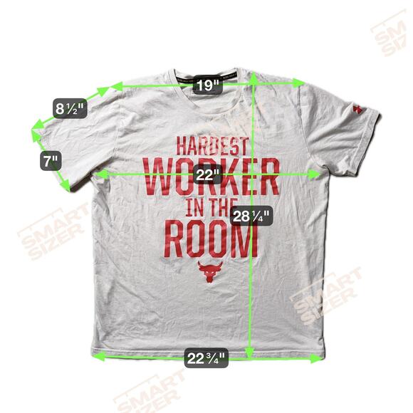 Under Armour Project Rock Shirt Mens XL Hardest Worker Iron Paradise Goals Tee - Picture 5 of 11